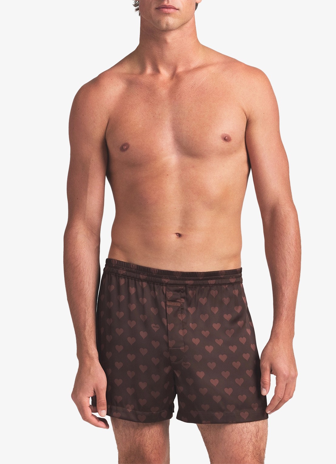 SKIMS Sateen Sleep boxershorts met print - detail 2 cocoa heart halfdrop