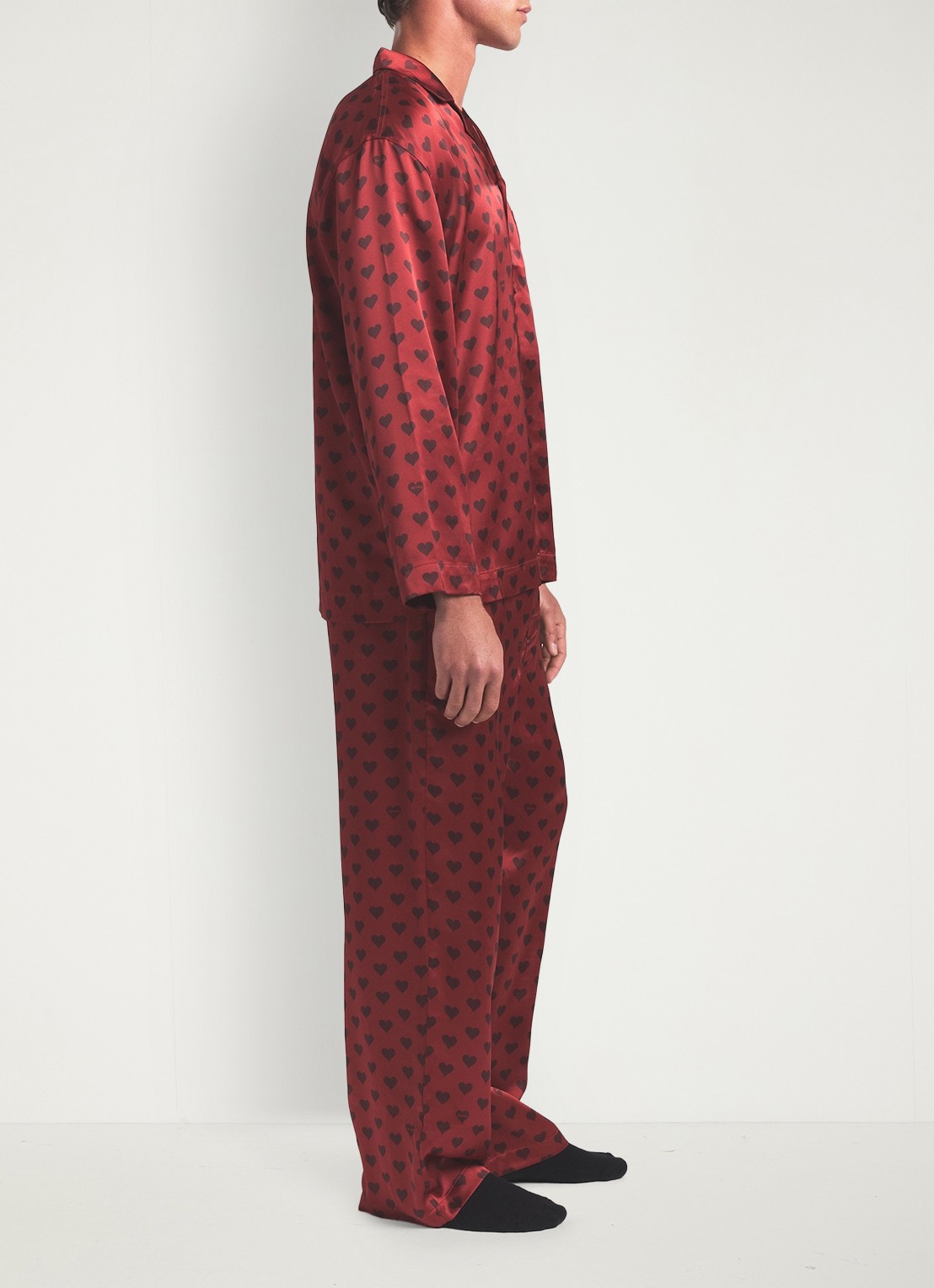 SKIMS Sateen Sleep pyjamaset met print - detail 4 red heart