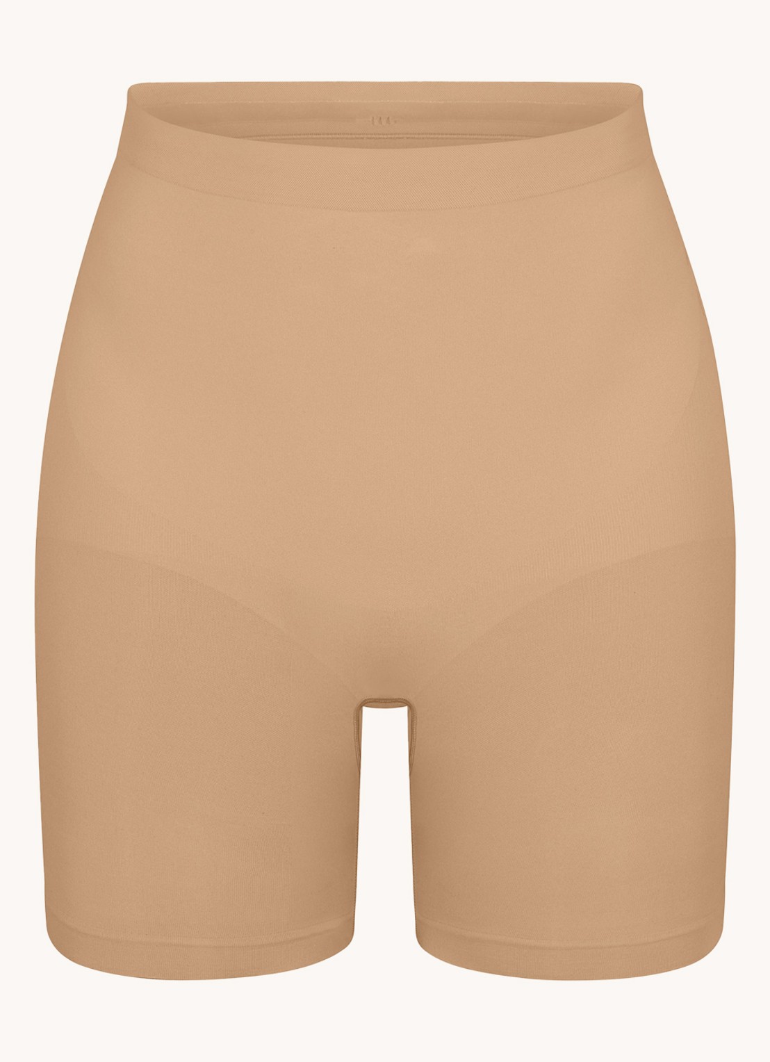 SKIMS Seamless Sculpt high waisted corrigerende short - voorkant 2 beige
