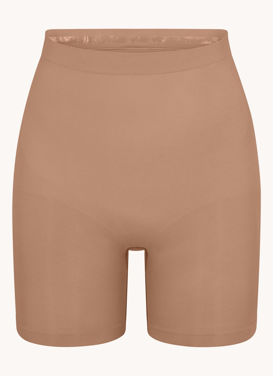 SKIMS Seamless Sculpt high waisted corrigerende short - voorkant 3 lichtbruin