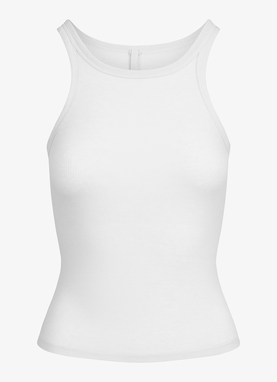 SKIMS Semi-transparante tanktop met ribstructuur - voorkant 2 wit