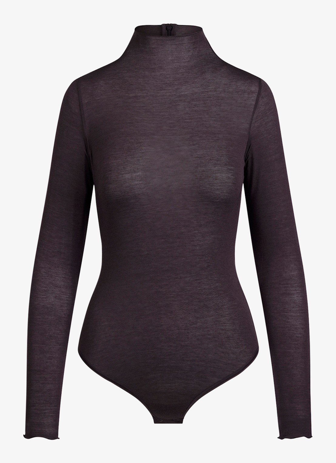 SKIMS Sheer Modal semi-transparante body in kasjmierblend met col  - voorkant 4 phoenix