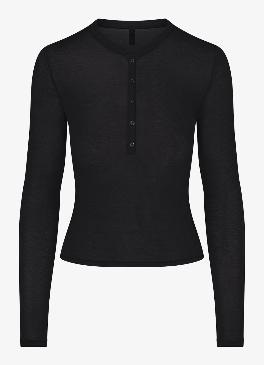 SKIMS Sheer Modal top in kasjmierblend - voorkant onyx