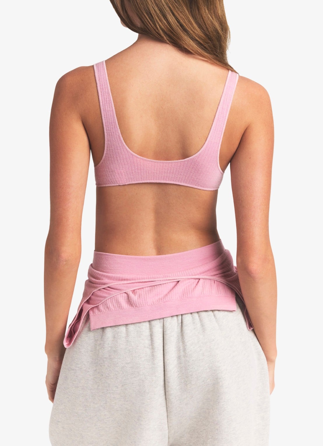 SKIMS Sheer Seamless bralette in wolblend - achterkant halite / roze