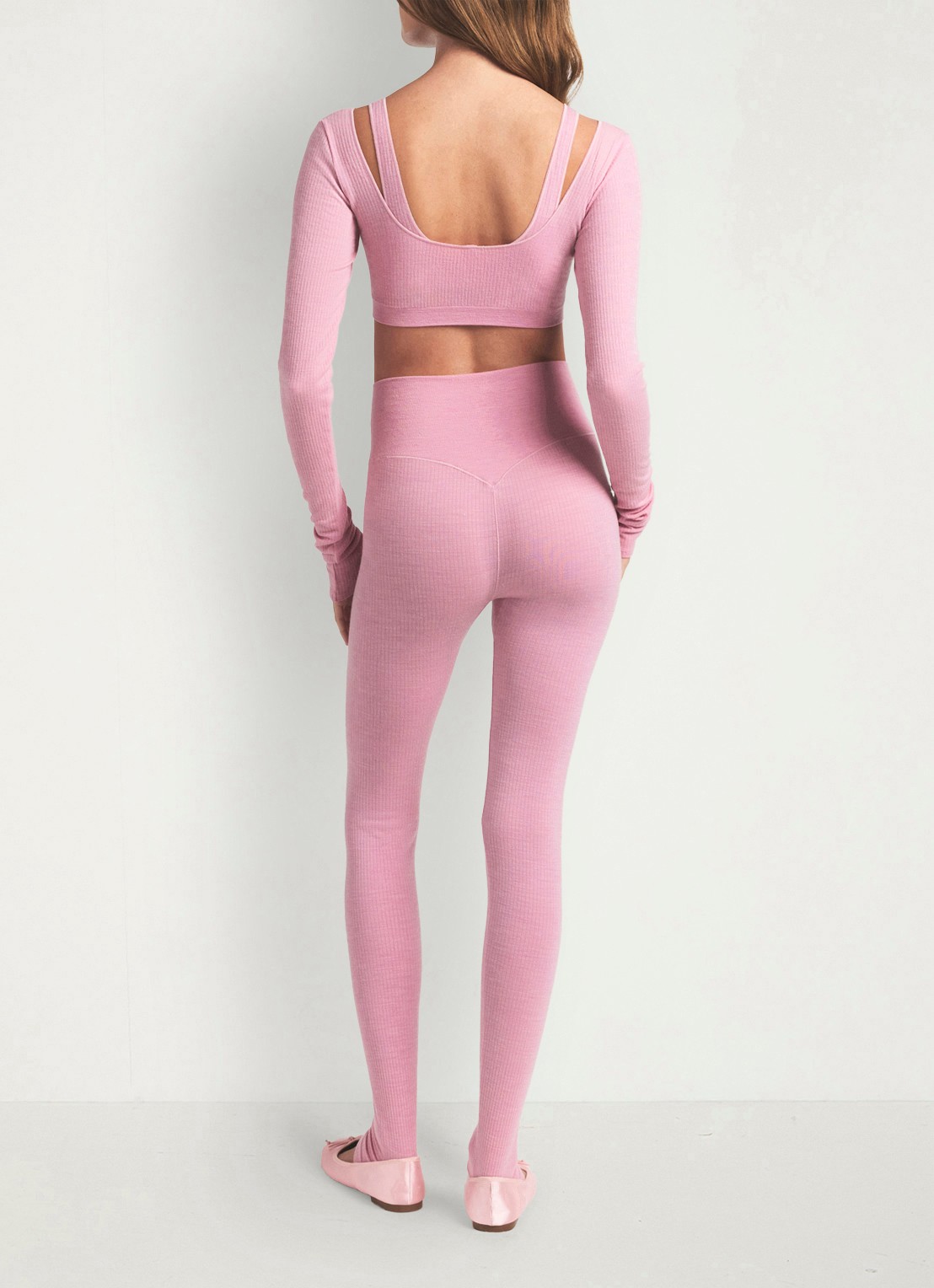 SKIMS Sheer Seamless high waist legging in wolblend - achterkant 6 halite