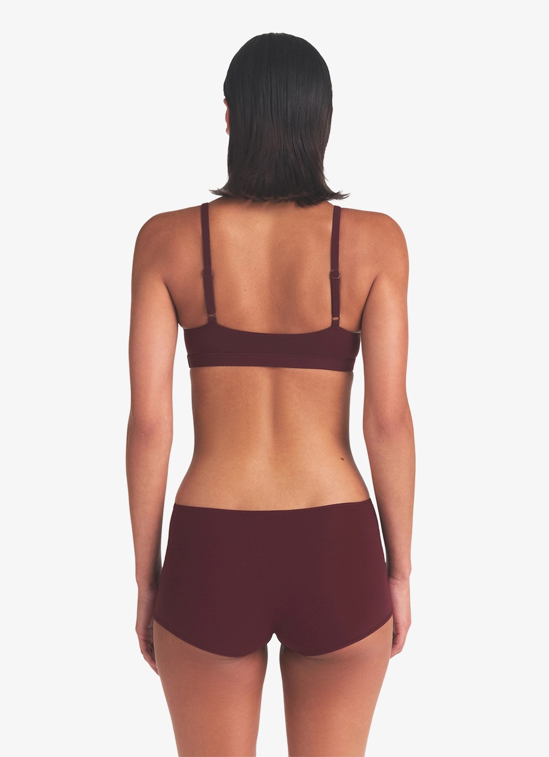 SKIMS Shorts met stretch - achterkant donkerrood