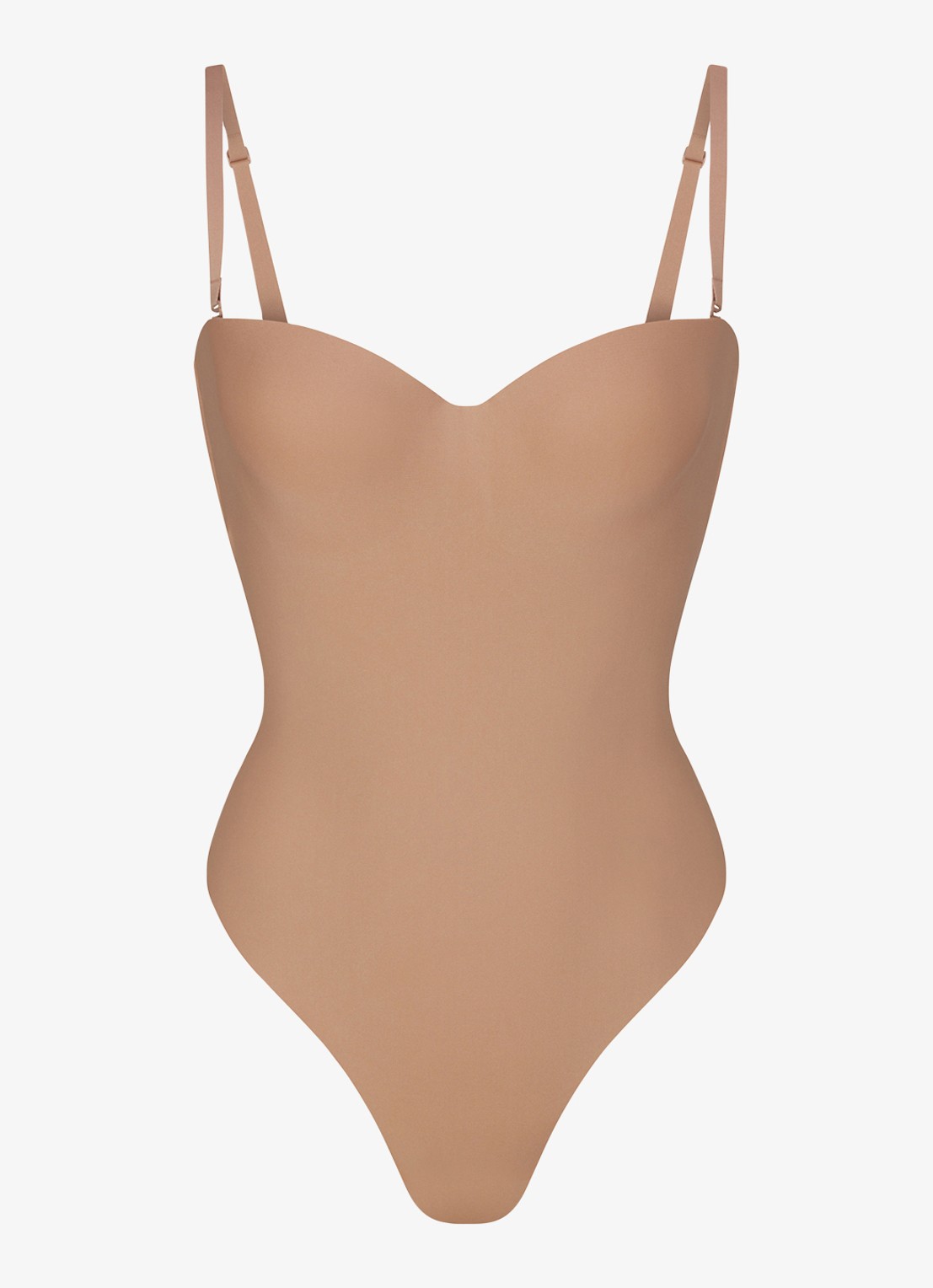SKIMS Skims Body corrigerende stringbody met beugel - voorkant 2 taupe