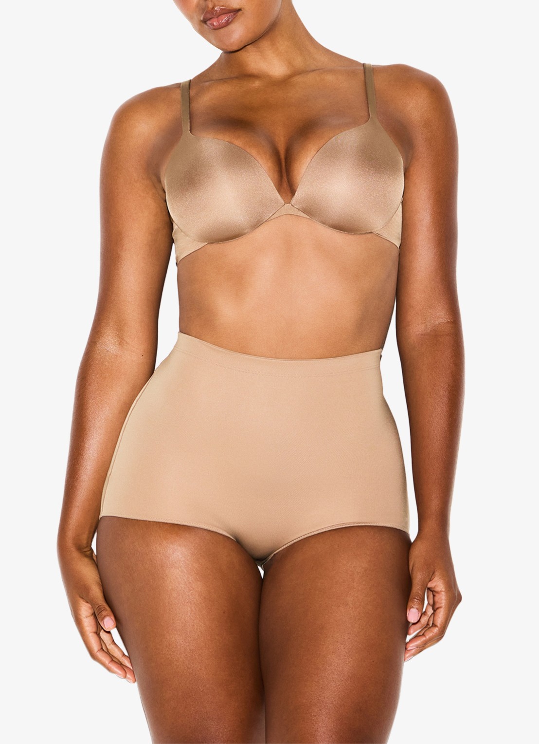 SKIMS Skims Body mid waisted slip met padding  - detail beige