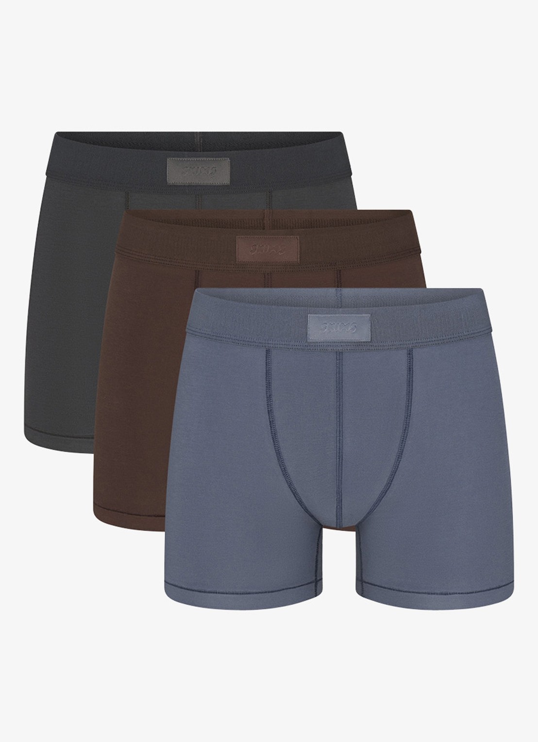 SKIMS Skims Cotton 3" boxershorts in 3-pack - voorkant 5 bruin