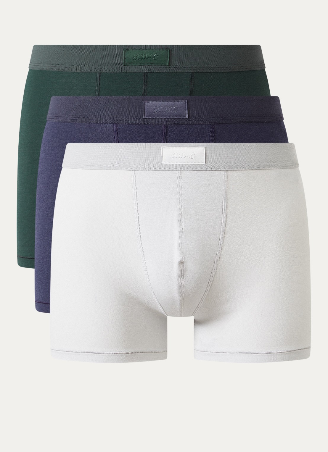 SKIMS Skims Cotton 3" boxershorts in 3-pack - voorkant 3 indigo