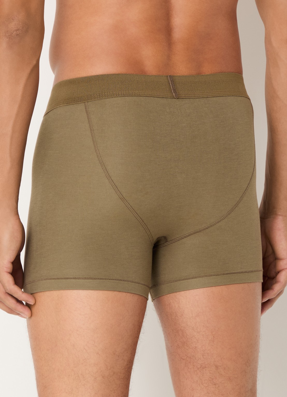 SKIMS Skims Cotton 3" boxershorts in 3-pack - achterkant 3 legergroen