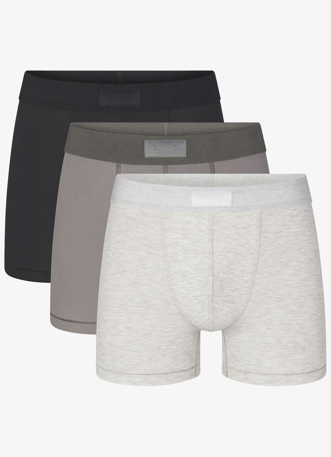 SKIMS Skims Cotton 3" boxershorts in 3-pack - voorkant 2 grijsmele