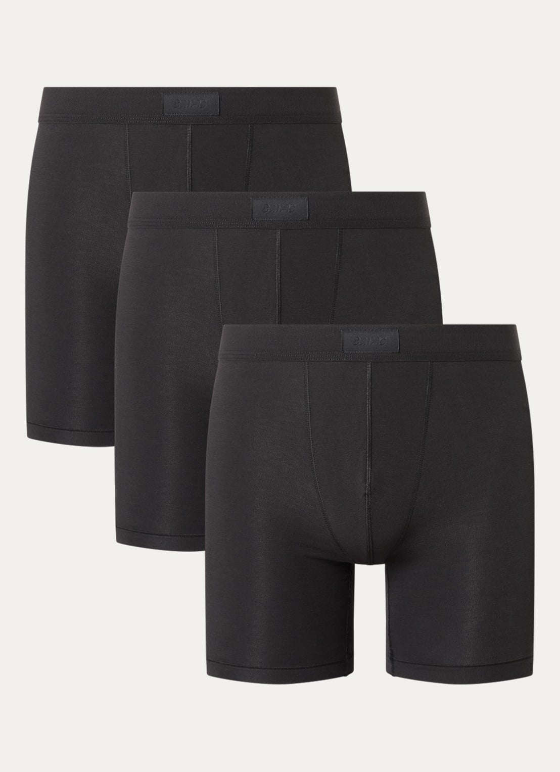 SKIMS Skims Cotton 5" boxershorts in 3-pack - voorkant zwart