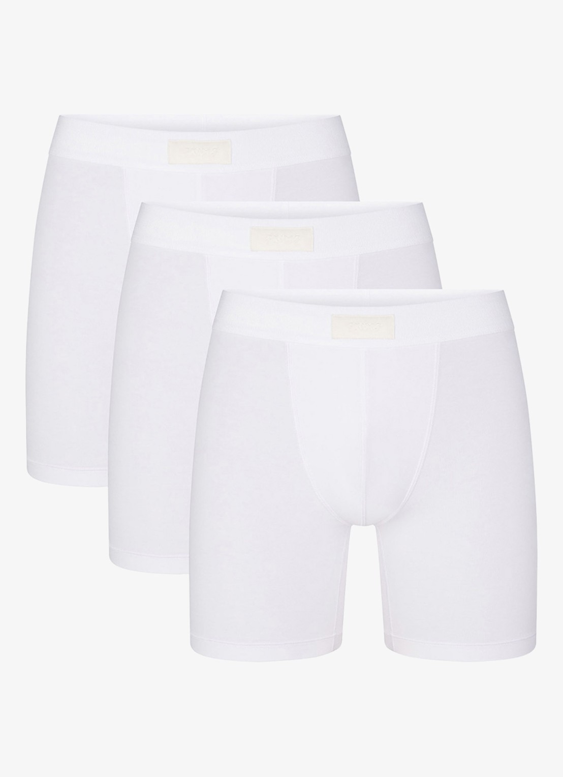 SKIMS Skims Cotton 5" boxershorts in 3-pack - voorkant 4 gebroken wit