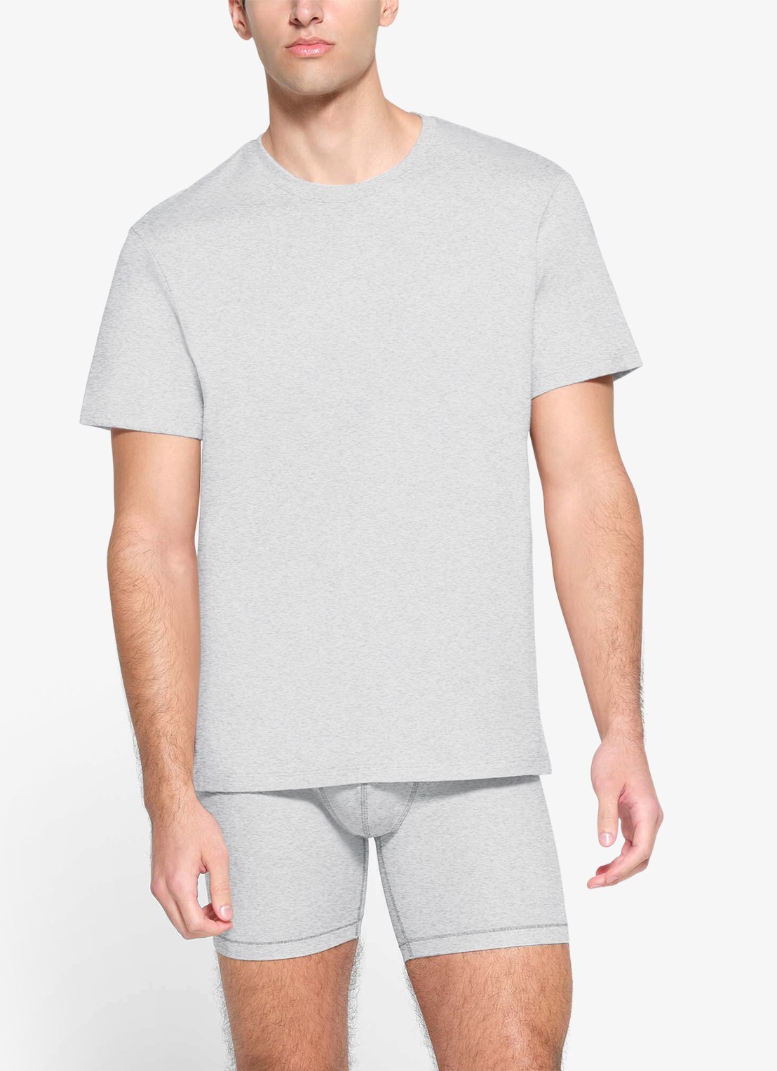 SKIMS Skims Cotton T-shirt met ronde hals - detail 2 grijsmele