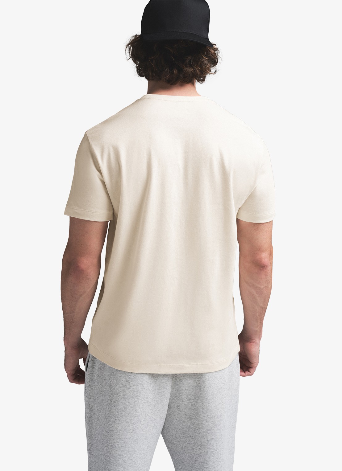 SKIMS Skims Cotton T-shirt met ronde hals - achterkant zand