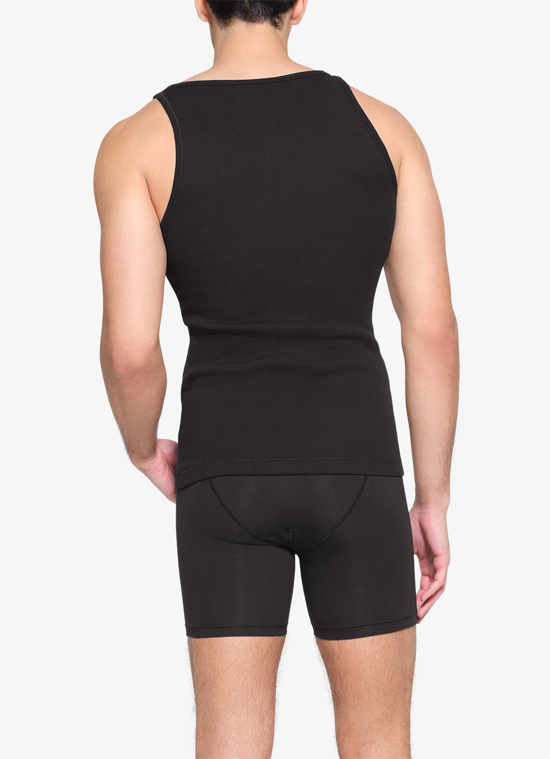 SKIMS Skims Cotton tanktop met ribstructuur in 3-pack - achterkant 2 onyx