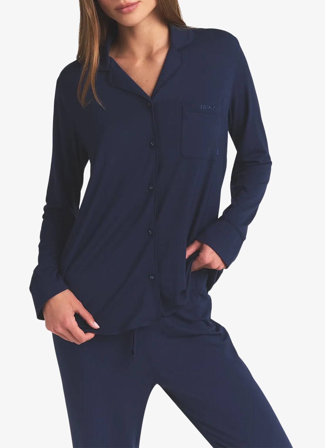 SKIMS Skims Sleep pyjamaset met logoborduring  - detail 4 donkerblauw