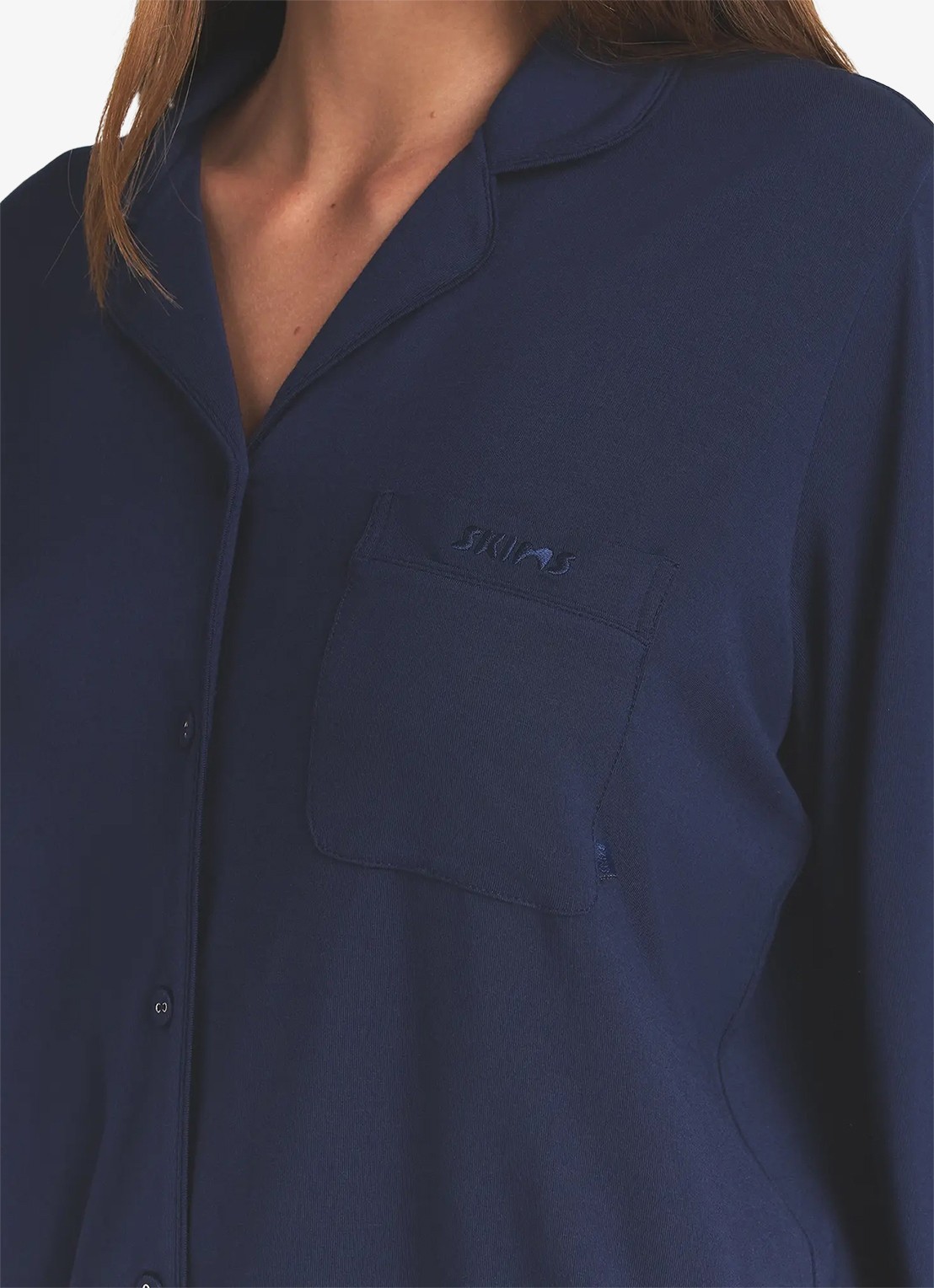 SKIMS Skims Sleep pyjamaset met logoborduring  - detail 5 donkerblauw