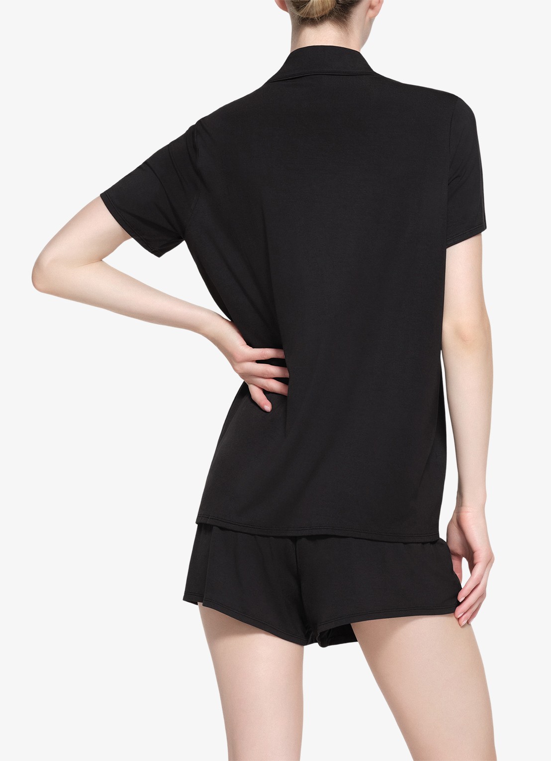 SKIMS Skims Sleep pyjamaset met logoborduring - achterkant zwart