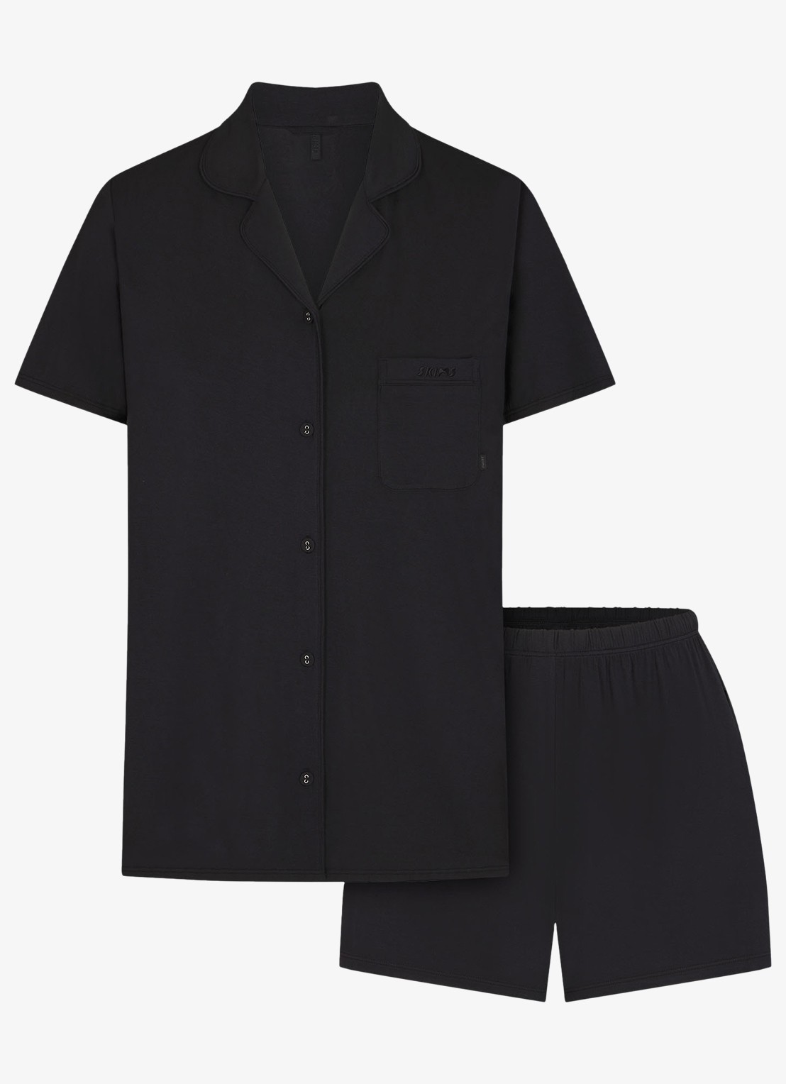 SKIMS Skims Sleep pyjamaset met logoborduring - voorkant 5 zwart