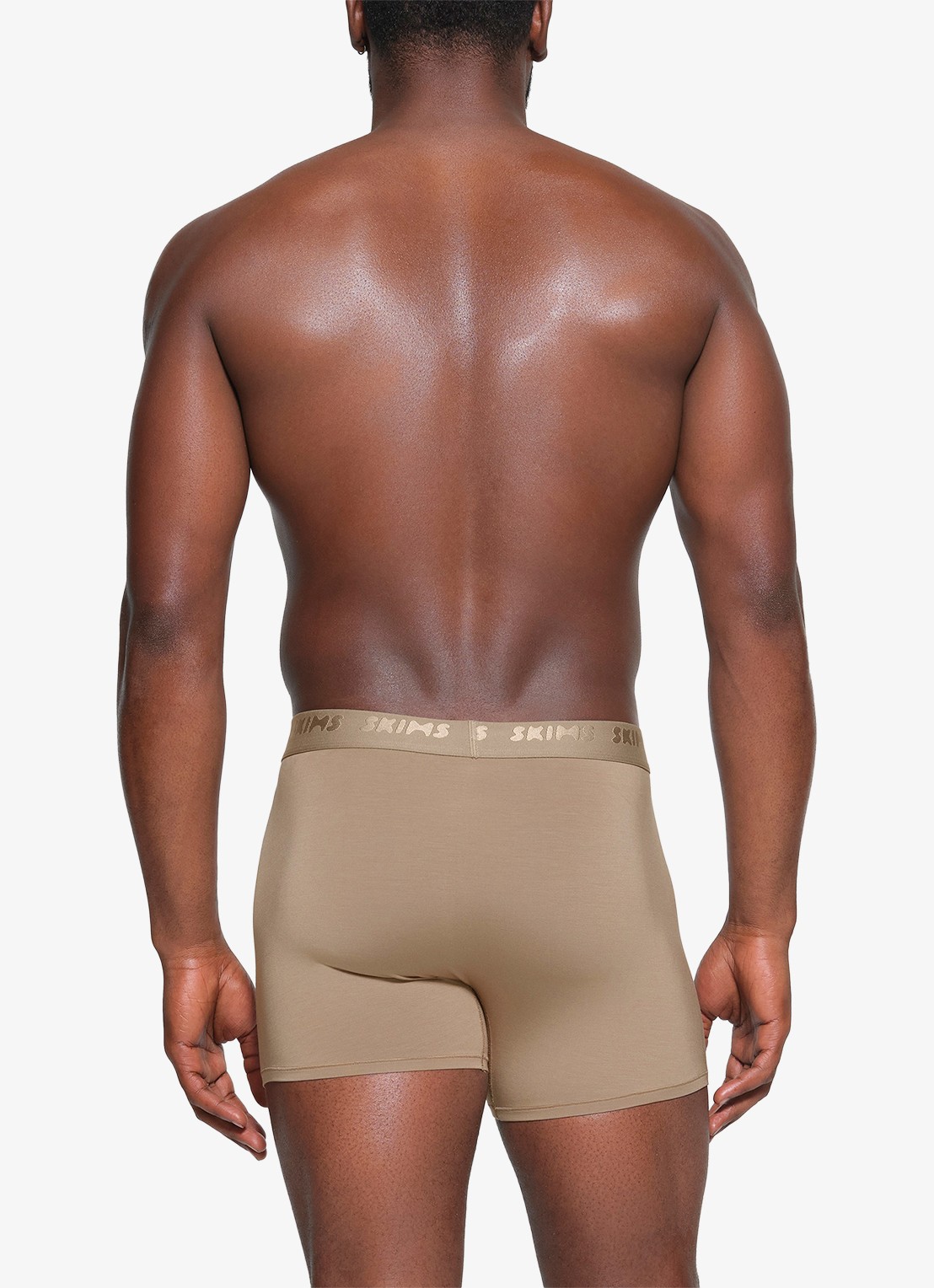 SKIMS Skims Stretch 3" boxershorts met logoband in 3-pack - achterkant 4 desert