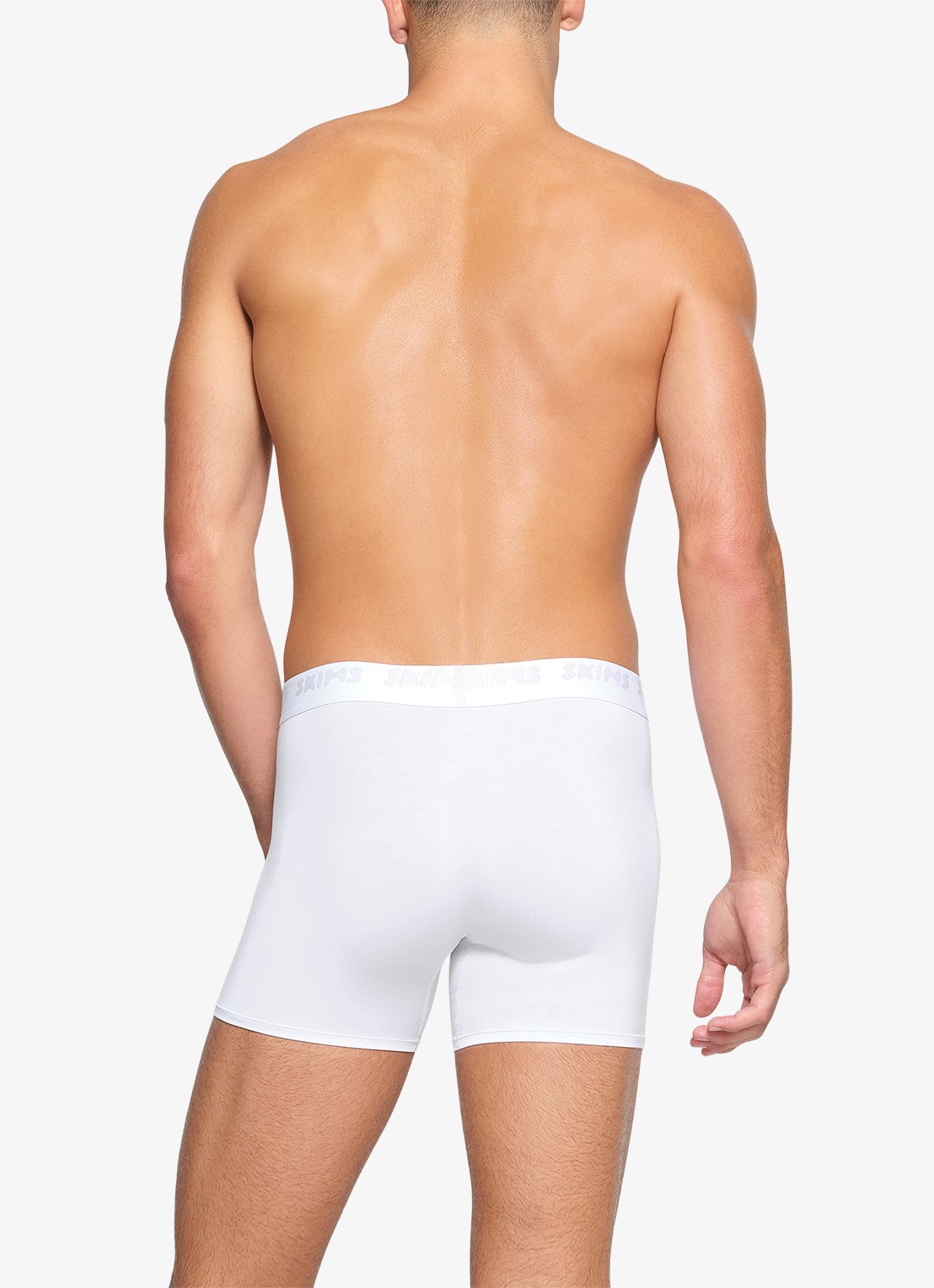 SKIMS Skims Stretch 3" boxershorts met logoband in 3-pack - achterkant 4 chalk