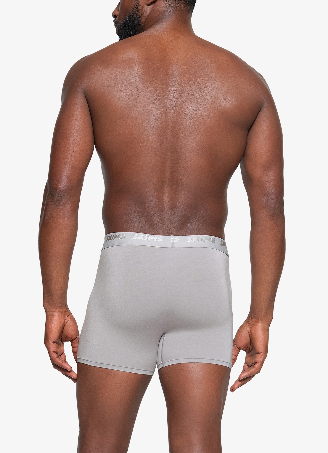 SKIMS Skims Stretch 3" boxershorts met logoband in 3-pack - achterkant grijs