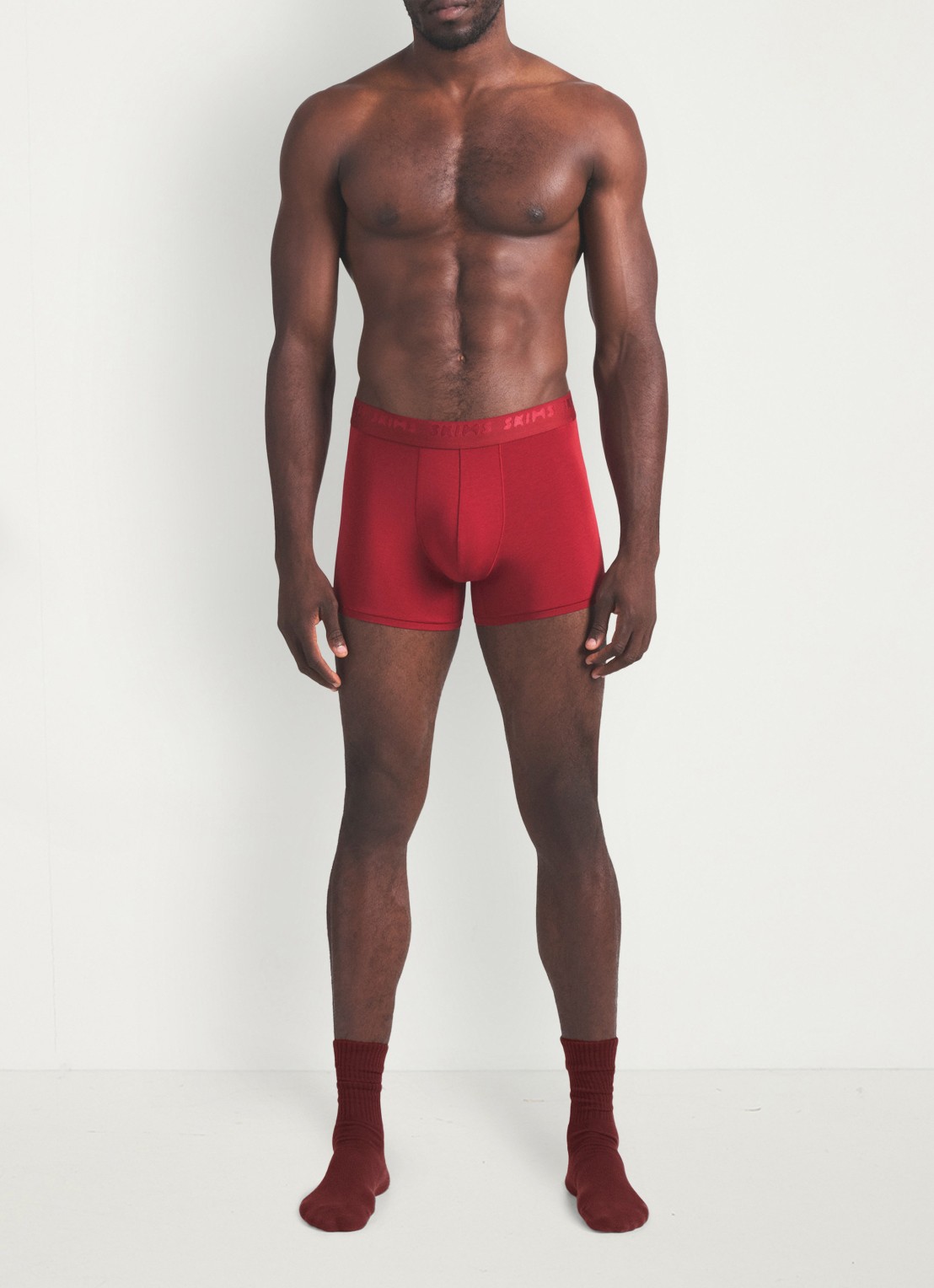 SKIMS Skims Stretch 3" boxershorts met logoband in 3-pack - voorkant wood
