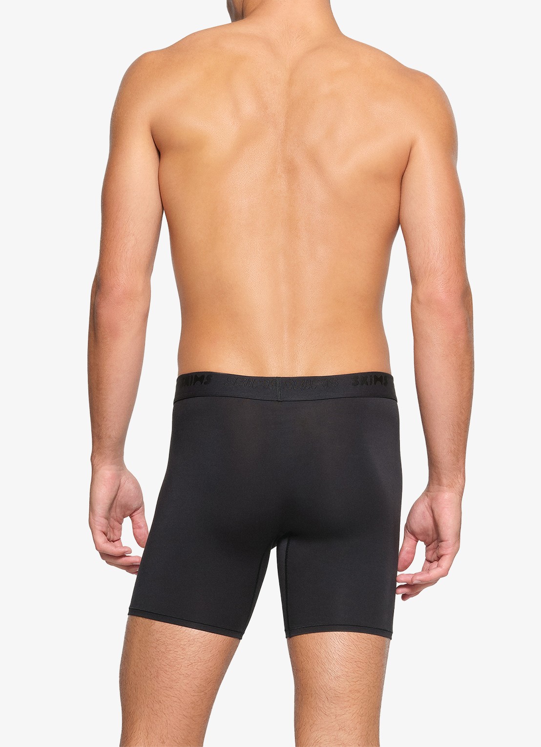 SKIMS Skims Stretch 5" boxershorts met logoband in 3-pack - achterkant 8 obsidian
