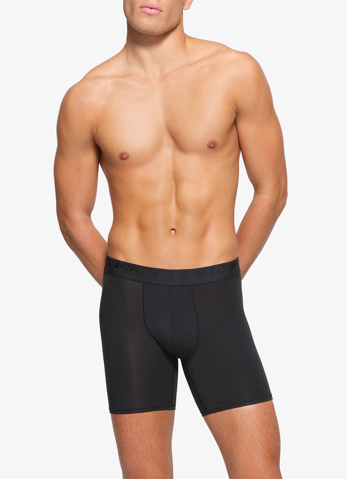 SKIMS Skims Stretch 5" boxershorts met logoband in 3-pack - detail 3 obsidian