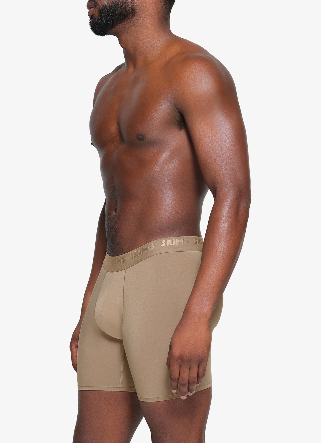 SKIMS Skims Stretch 5" boxershorts met logoband in 3-pack - detail 4 khaki