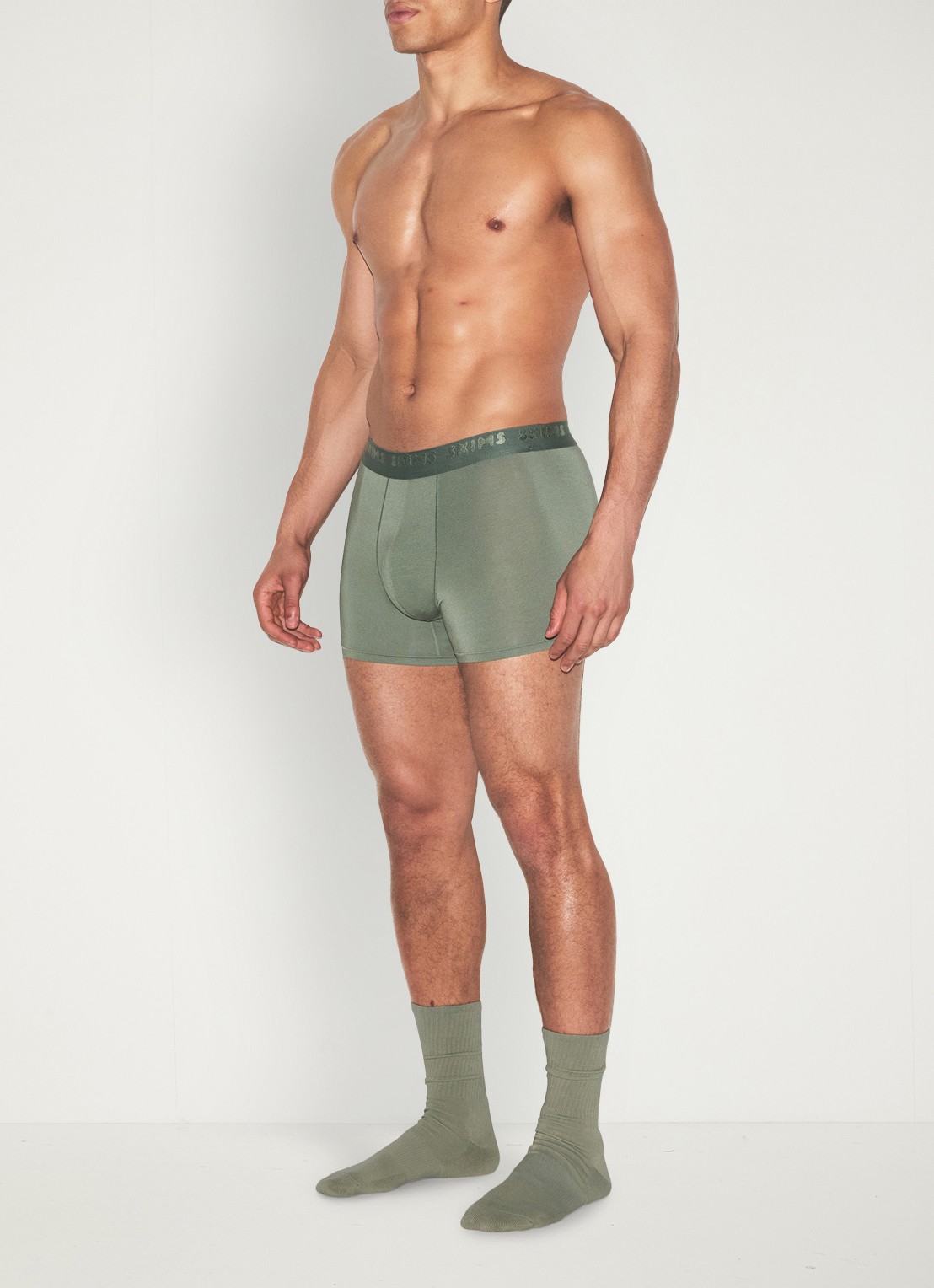 SKIMS Skims Stretch 5" boxershorts met logoband in 3-pack - voorkant 7 laurel multi