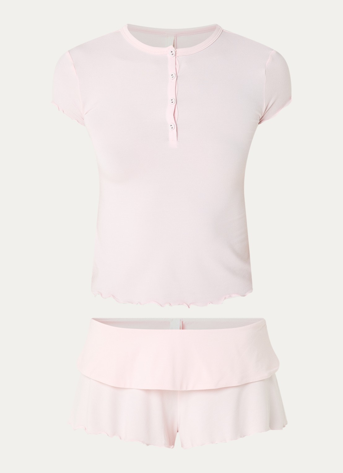 SKIMS Sleep Cami pyjamaset - voorkant 3 lichtroze