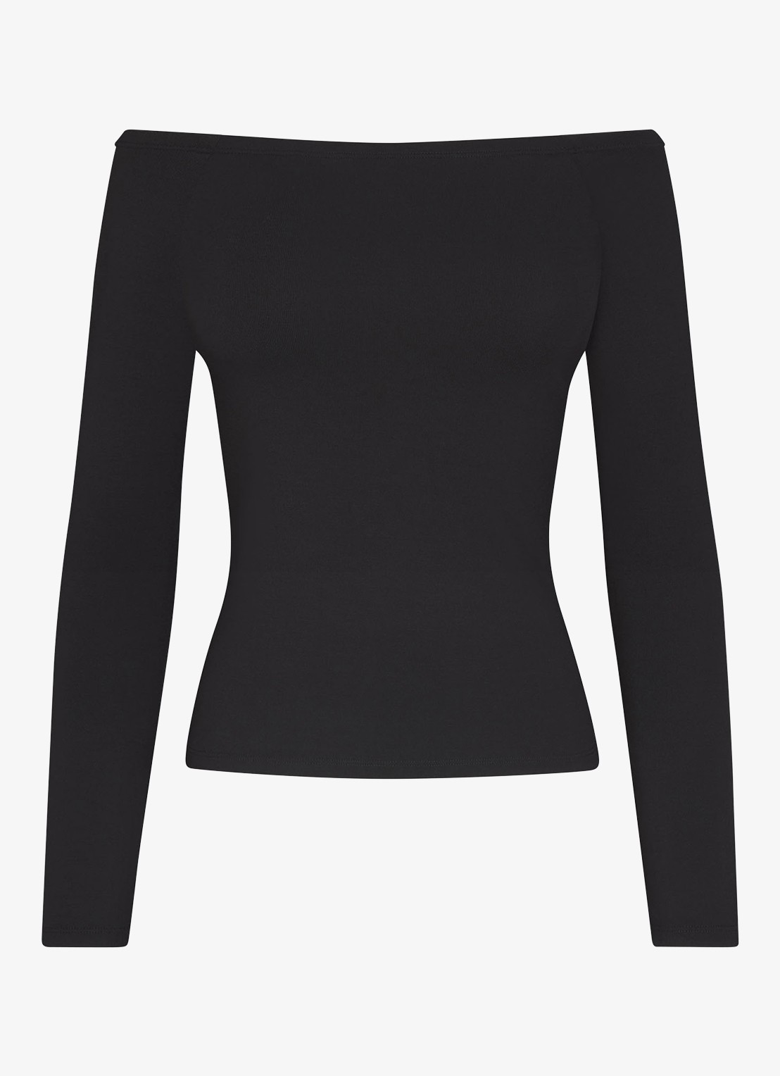 SKIMS Smooth Layers off shoulder top - voorkant 4 zwart