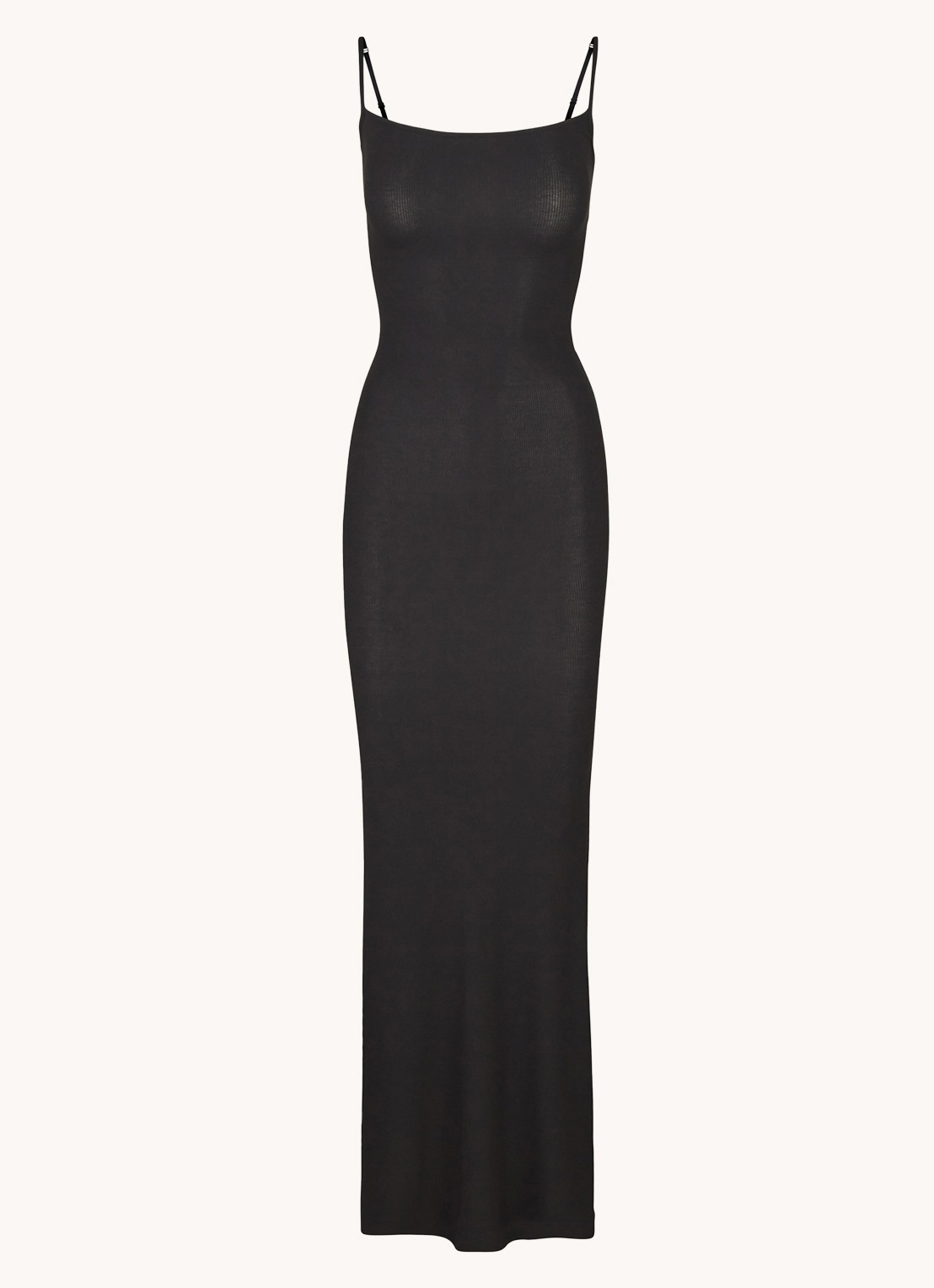 SKIMS Soft Lounge maxi jurk met ribstructuur - voorkant 4 zwart