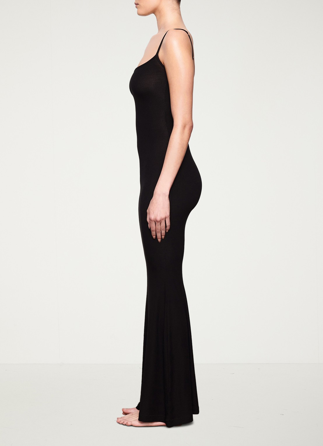 SKIMS Soft Lounge maxi jurk met ribstructuur - detail 3 zwart