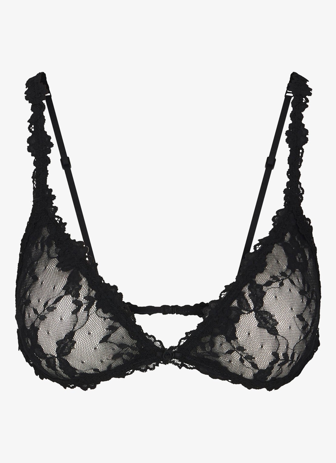 SKIMS Stretch Lace bralette van kant - voorkant 4 soot
