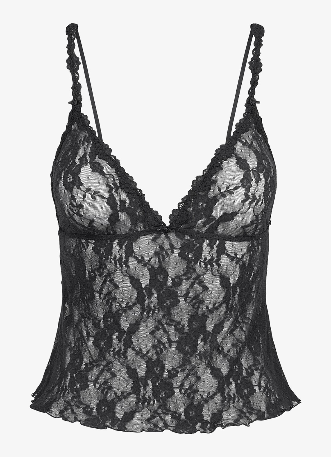 SKIMS Stretch Lace set van kant - voorkant 2 zwart