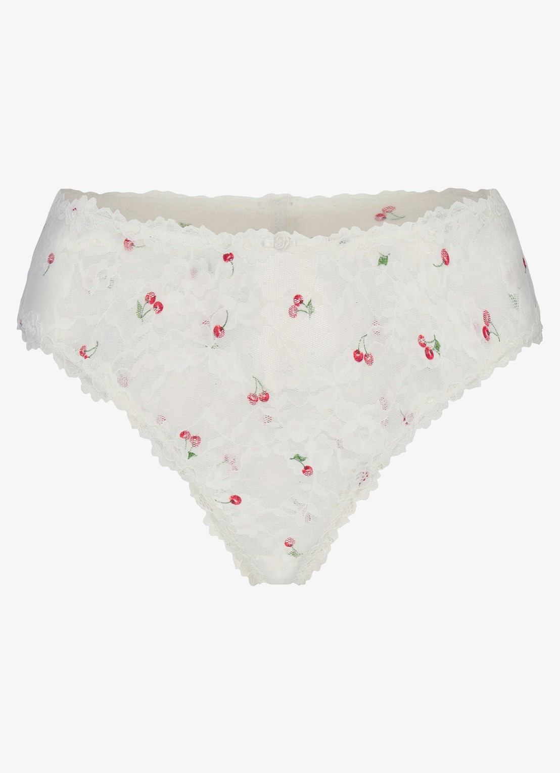 SKIMS Stretch Lace slip van kant - voorkant 5 ivory cherry