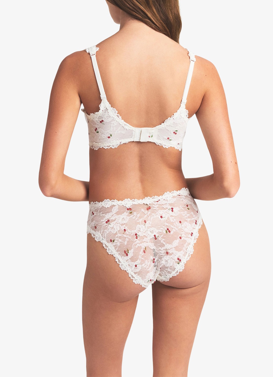 SKIMS Stretch Lace slip van kant - achterkant ivory cherry