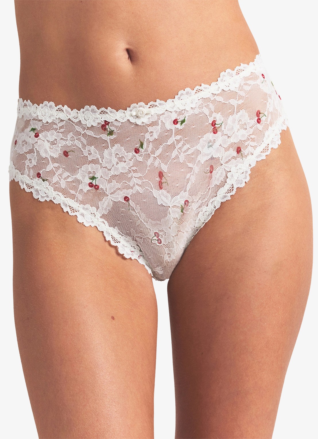 SKIMS Stretch Lace slip van kant - detail 2 ivory cherry