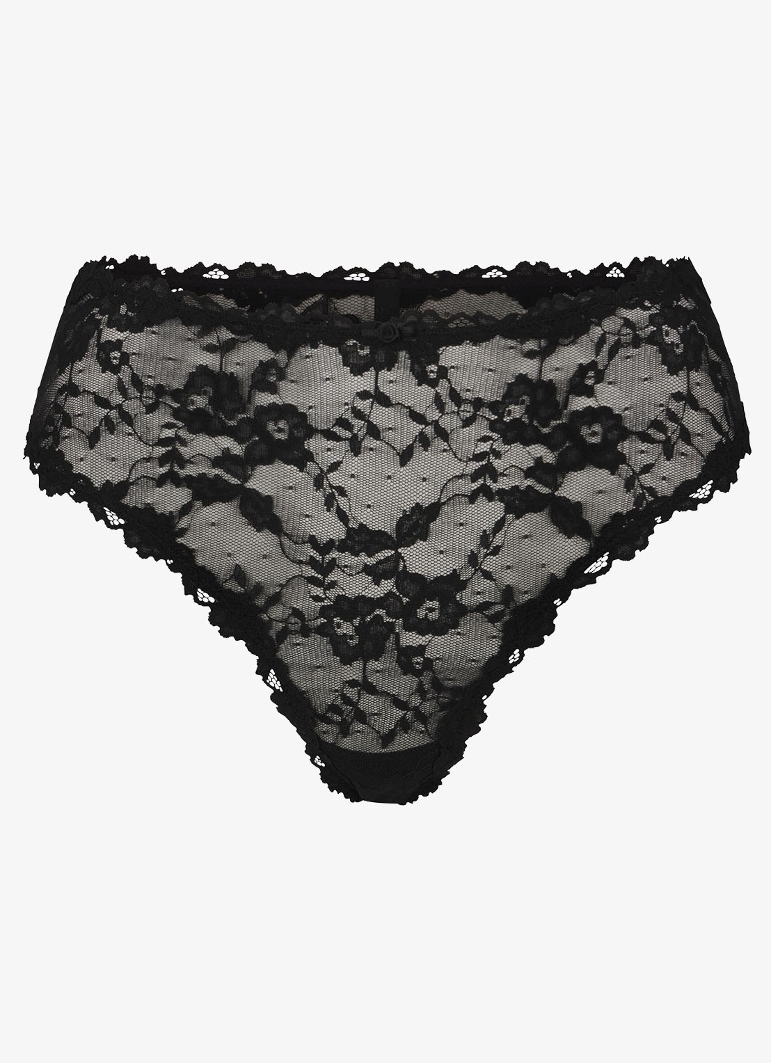SKIMS Stretch Lace slip van kant - voorkant soot