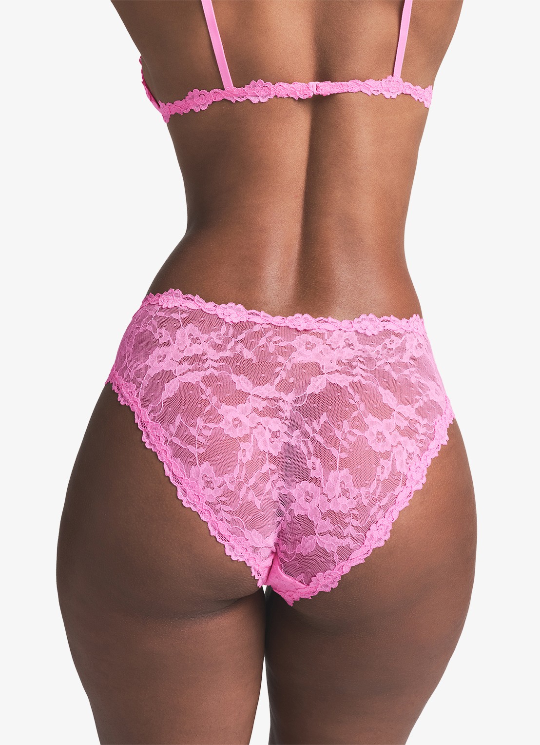 SKIMS Stretch Lace slip van kant - achterkant 2 sugar pink
