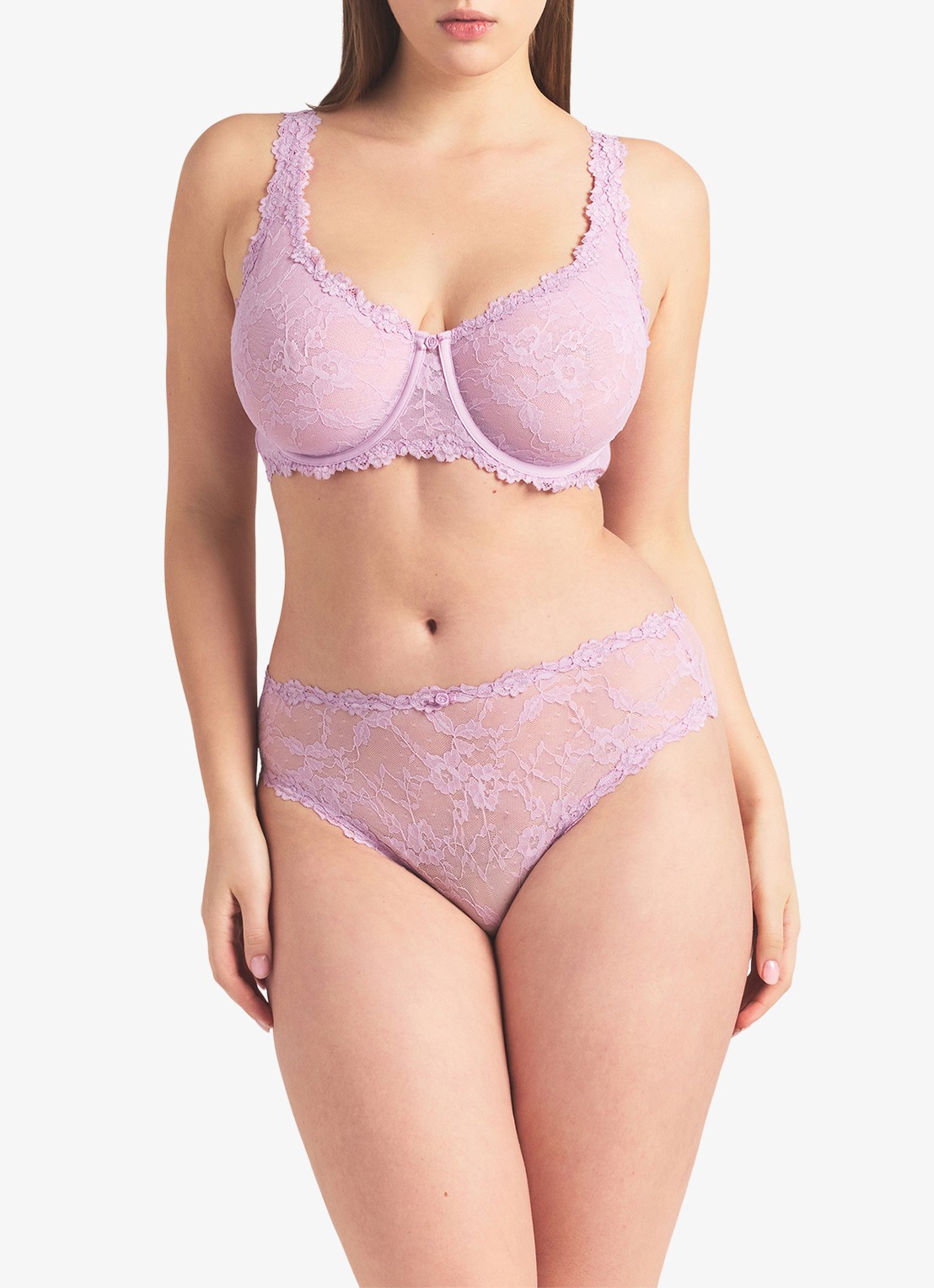 SKIMS Stretch Lace slip van kant - detail 3 baby pink