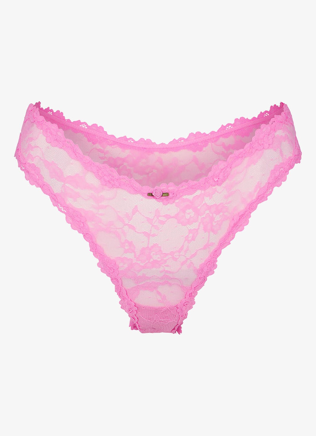 SKIMS Stretch Lace string van kant - voorkant 2 sugar pink