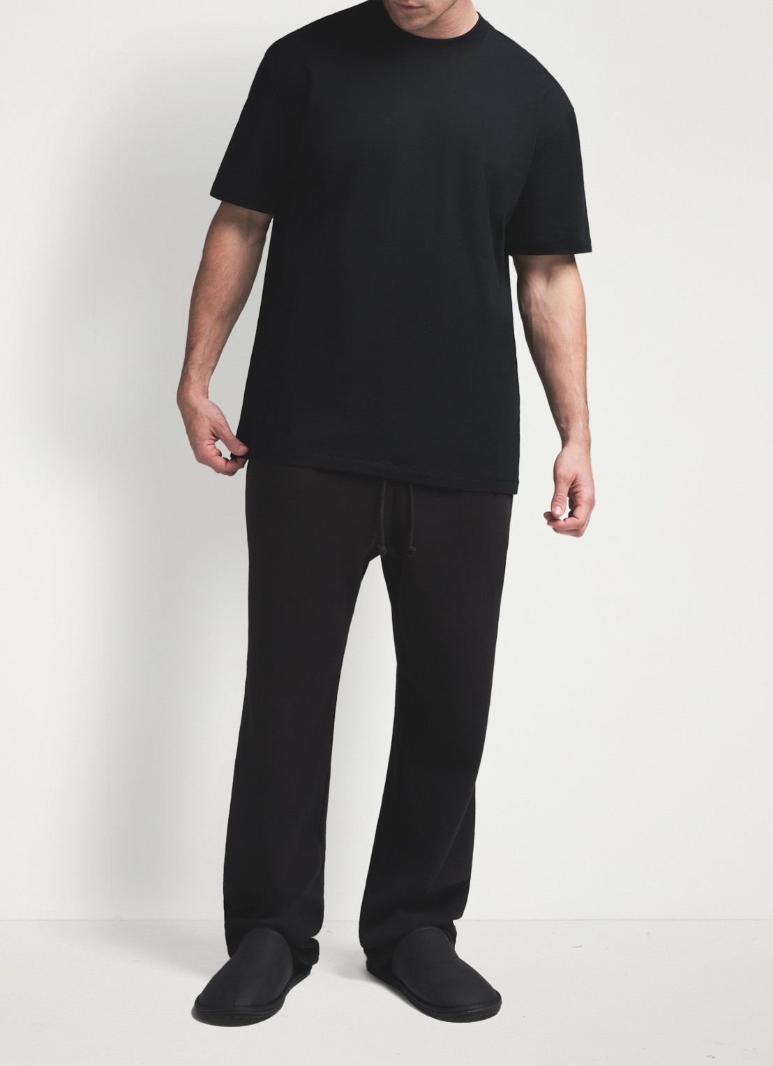 SKIMS T-shirt met ronde hals - voorkant 2 zwart