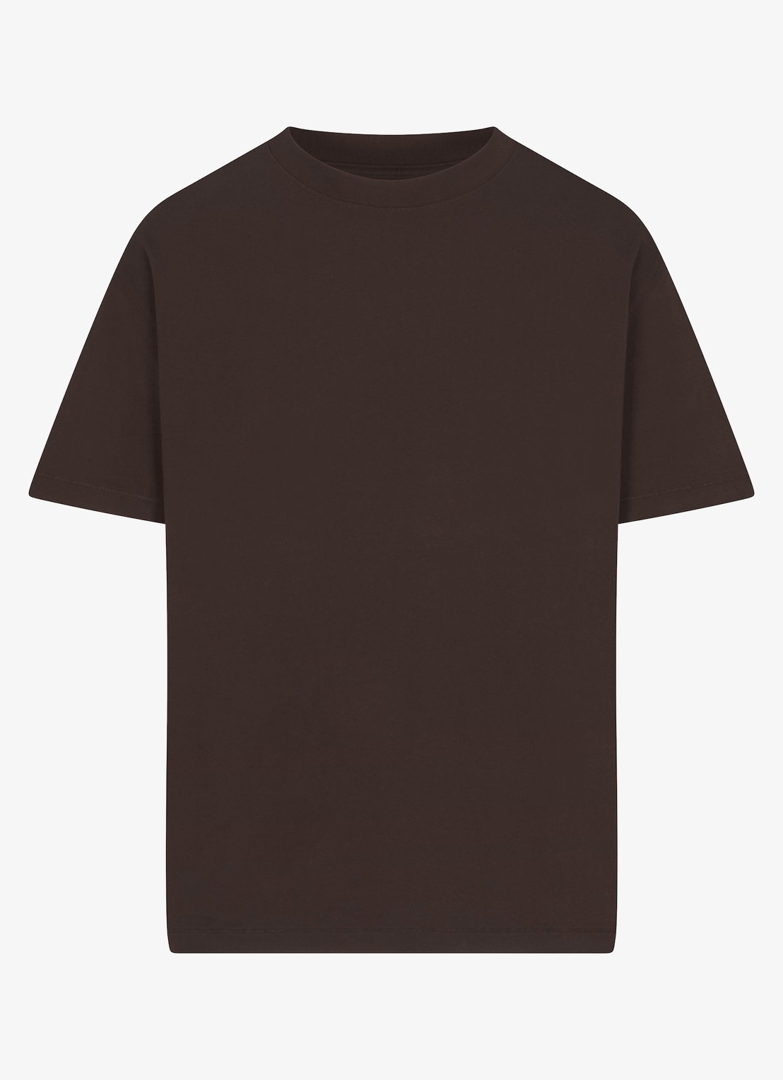 SKIMS T-shirt met ronde hals - voorkant donkerbruin