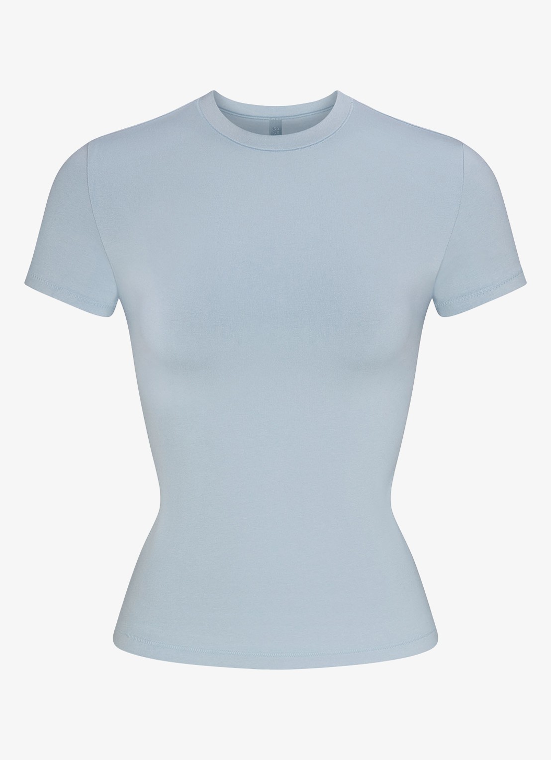 SKIMS T-shirt met stretch - voorkant 2 lichtblauw