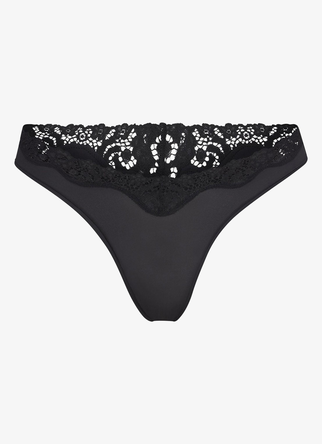 SKIMS Tanga met kant - voorkant 2 zwart